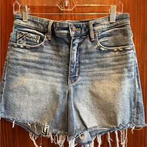 Buckle Light Blue Distressed Denim Shorts